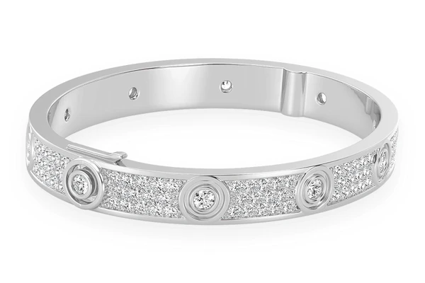 Full Diamond Eternity Diamond Bangle 14k Solid Gold 6.05ctw