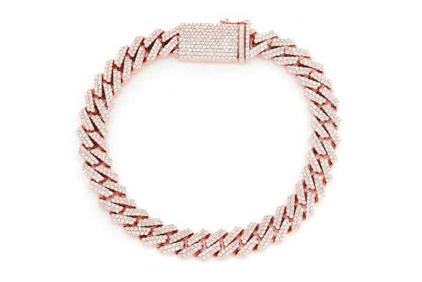 10MM Raised Miami Cuban Diamond Bracelet 14k Solid Gold 6.00ctw