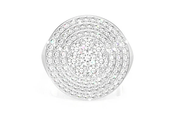 Lollipop Signet Diamond Ring 14k Solid Gold 2.65ctw