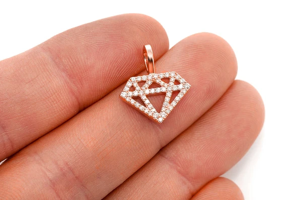 Diamond Silhouette Pendant 14k Solid Gold 0.35ctw