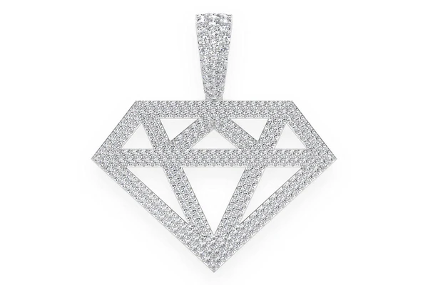 Diamond Silhouette Diamond Pendant 14k Solid Gold 2.50ctw