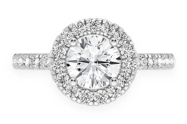 Thav - .75ct Round - Scallop Halo One Row- Diamond Engagement Ring - All Natural