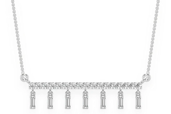 Dangling Baguette Diamond Pendant 14k Solid Gold 0.45ctw