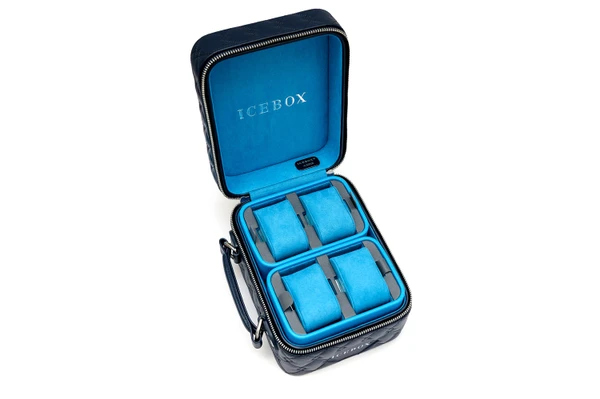 Icebox Leather World Traveler Jewelry Case - 4 Watches Medium