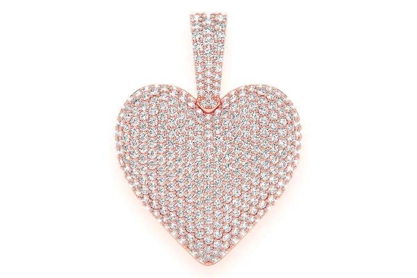Bubbly Heart Diamond Pendant 14k Solid Gold 1.25ctw
