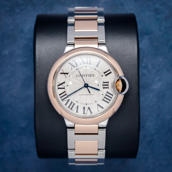 Cartier Ballon Bleu 36MM (w2bb0003) Steel & Rose Gold - White Roman Dial - Undated Card & Box