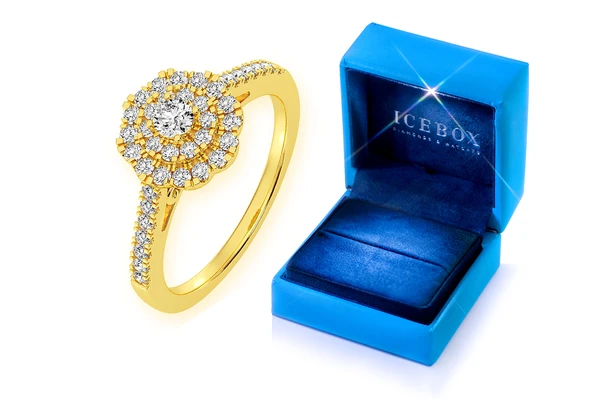 0.50ctw Single Band Flower Diamond Engagement Ring - All Natural