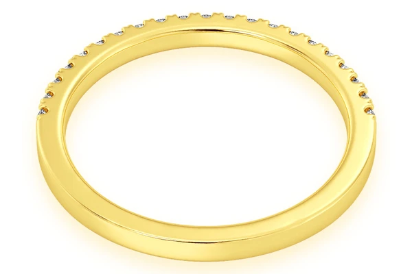 One Row Round Diamond Band 14k Solid Gold 0.15ctw