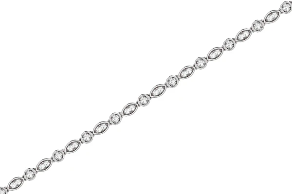 Geometric Bezel Set Diamond Link Bracelet 14k Solid Gold 0.50ctw