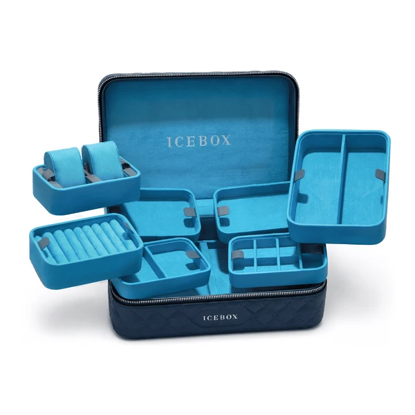 Icebox Leather World Traveler Jewelry Case - 2 Watches