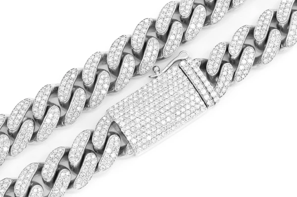 glitter Iced Out Cuban Link Necklace 極美品 Iced Out Cuban Link Necklace 【12mm / SILVER】 | Glitter
