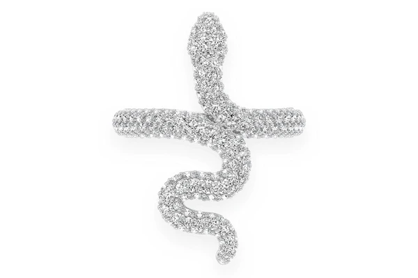 Wrapped Snake Diamond Ring 14k Solid Gold 2.00ctw
