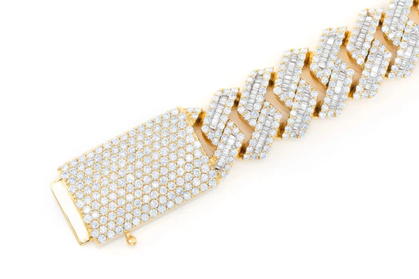 19MM Raised Baguette Miami Cuban Link Diamond Bracelet 14k Solid Gold 20.50ctw