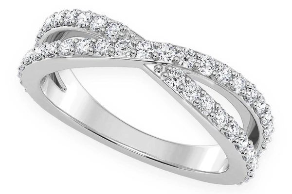 Crossover Diamond Ring 14k Solid Gold 0.50ctw