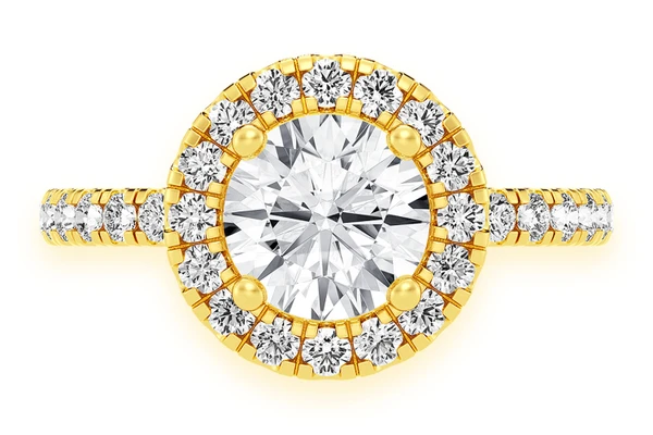 Thav - 1.00ct Round Solitaire - Halo One Row - Diamond Engagement Ring - All Natural