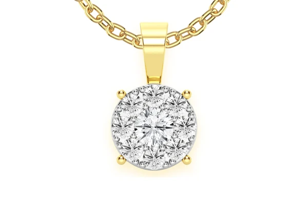 Mosaic Diamond Pendant 14k Solid Gold 0.75ctw
