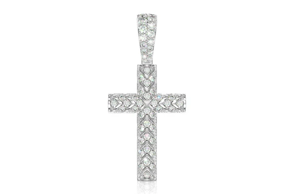 X Design Cross Pendant 14k Solid Gold 0.75ctw