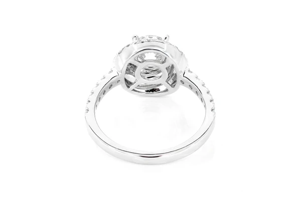 1.00ct Round Solitaire - Double Twist Halo -diamond Engagement Ring - All Natural