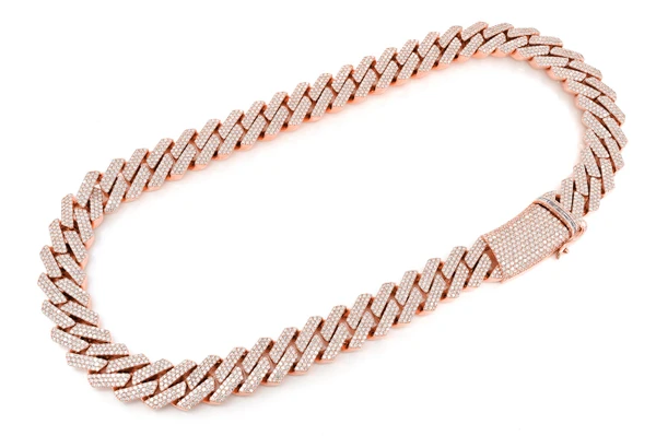 20MM Raised Prong Miami Cuban Diamond Necklace 14k Solid Gold 60.00ctw