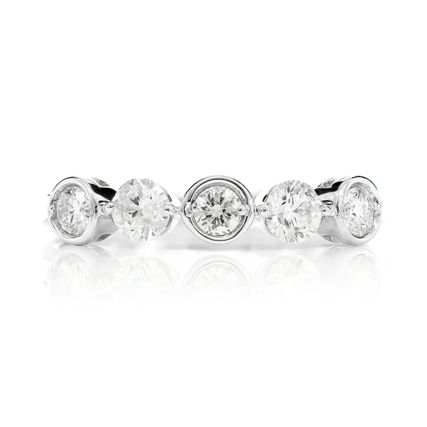 Dual Setting Round Diamond Band Ring 14k Solid Gold 0.55ctw 