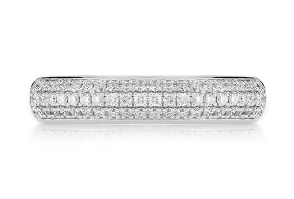 Three Row Bubbly Diamond Band Ring 14k Solid Gold 0.35ctw