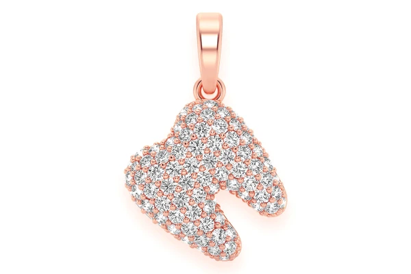 Dentist Diamond Tooth Pendant 14k Solid Gold .50ctw