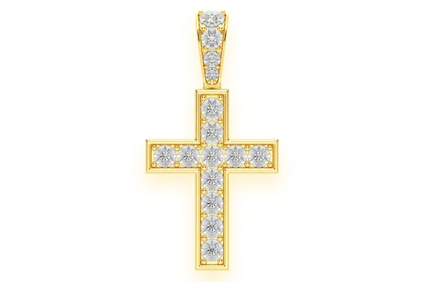 Miracle Cross Diamond Pendant 14k Solid Gold 0.15ctw