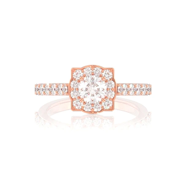 1.00ctw Double Layer Under Heart - Diamond Engagement Ring - All Natural 