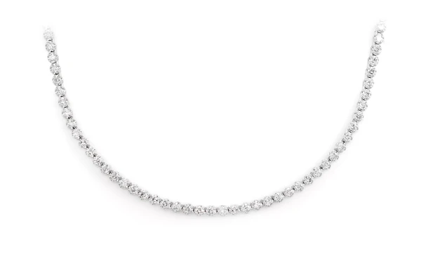 2pt Crown Set Diamond Tennis Necklace 14k Solid Gold 4.00ctw