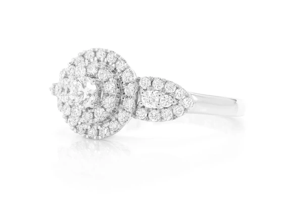 0.70ctw - Round Two Tier Stones - Diamond Engagement Ring - All Natural