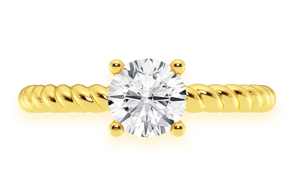 0.75ct Round Solitaire - Twist Band - Diamond Engagement Ring - All Natural