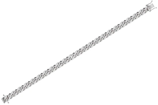 Miami Cuban Half Link Diamond Bracelet 14k Solid Gold 0.85ctw