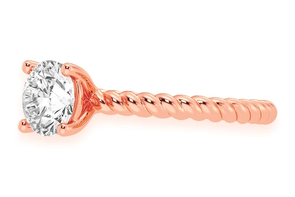 1.00ct Round Twist Band Solitaire Ring 14k - All Natural Vs Diamonds