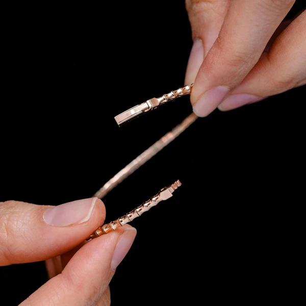 Curved Bead And Round Diamond Flex Bangle Bracelet 14k Solid Gold 0.40ctw 