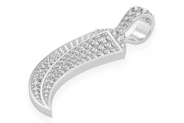  Roman Claw Diamond Pendant 14k Solid Gold 1.50ctw