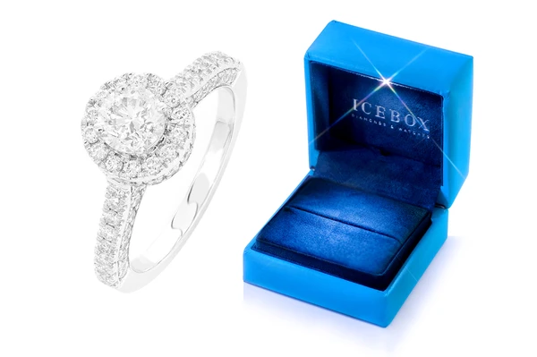 .75ctw Round Solitaire - Halo - Diamond Engagement Ring - All Natural