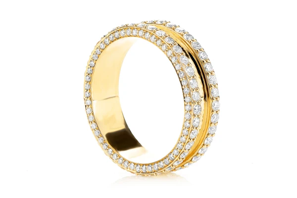 Diamond Borders Eternity Wedding Band Ring 14k Solid Gold 3.75ctw 