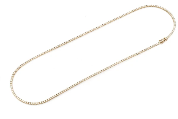 6pt Prong Set Diamond Tennis Necklace 14k Solid Gold 10.50ctw