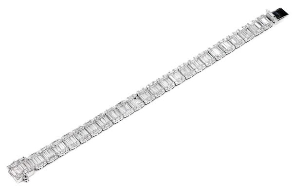 Baguette And Round Diamond Link Bracelet 14k Solid Gold 16.75ctw 