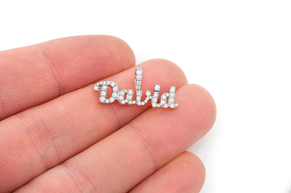 Custom Bold Script Letter Nameplate Pendant