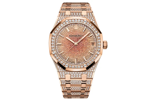 Audemars Piguet - Royal Oak 41 - 15502or - Rose Gold Full Pave Diamonds