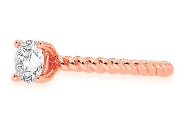 0.75ct Round Solitaire - Twist Band - Diamond Engagement Ring - All Natural