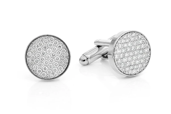 Round Diamond Cuff Links 14k Solid Gold 1.50ctw