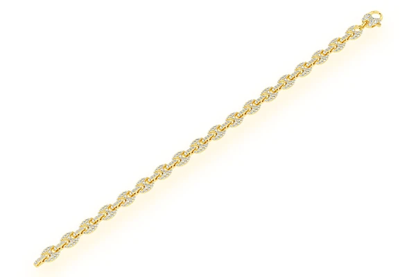 5MM Mariner Link Diamond Bracelet 14k Solid Gold 2.75ctw