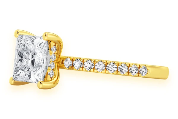 Thinn - 2.00ct Princess Cut - Hidden Halo - Diamond Engagement Ring - All Natural