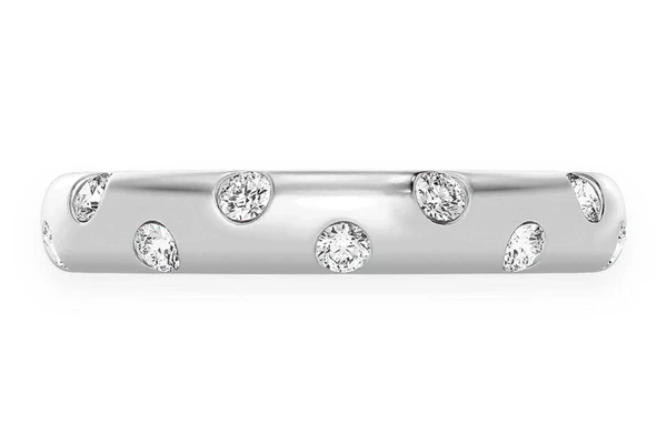 Staggered Bezel Set Diamond Band 14k Solid Gold 0.40ctw