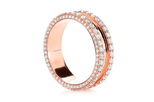 Diamond Borders Eternity Wedding Band Ring 14k Solid Gold 3.75ctw 