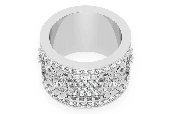 Super Fidget Gear Diamond Ring 14k Solid Gold 5.50ctw