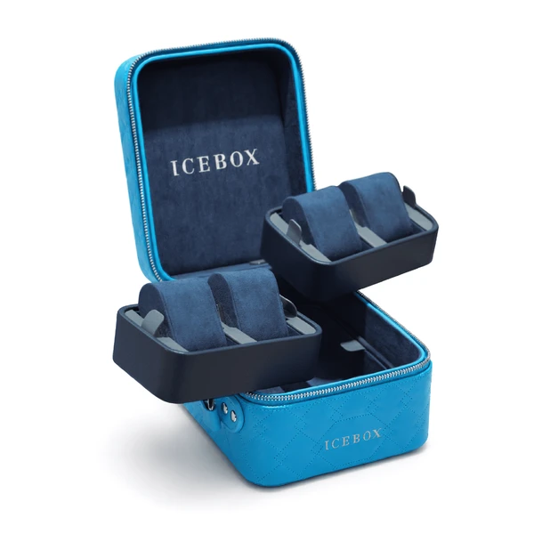 Icebox Leather World Traveler Jewelry Case - 4 Watches Medium