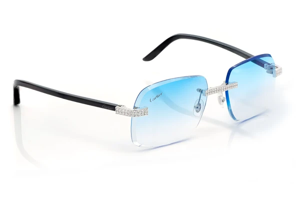 Cartier Glasses Iced Out Diamonds Rimless - 2.00ctw - White Gold